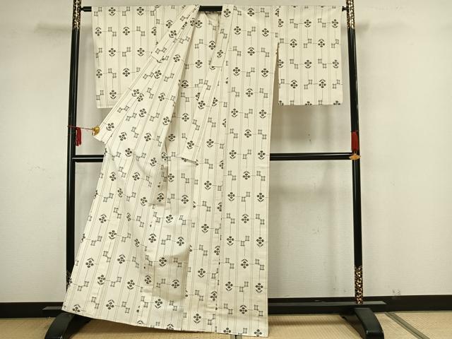 平和屋着物▽上質な紬 単衣 花間道 正絹 逸品 AAAZ9027fy