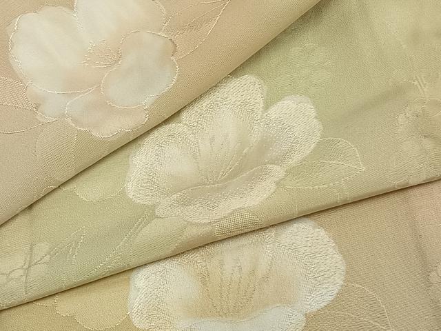 平和屋着物▽上質な小紋　単衣　地紋起こし　草花文　暈し染め　正絹　逸品　AAAZ9037fy