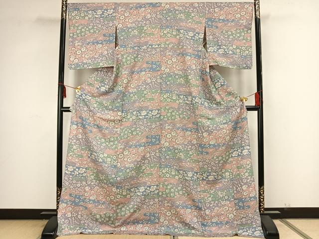 平和屋着物▽上質な小紋　単衣　辻が花　ロング丈　正絹　逸品　AAAZ9038fy 平和屋着物▽上質な小紋 単衣 辻が花 ロング丈 正絹 逸品 AAAZ9038fyの