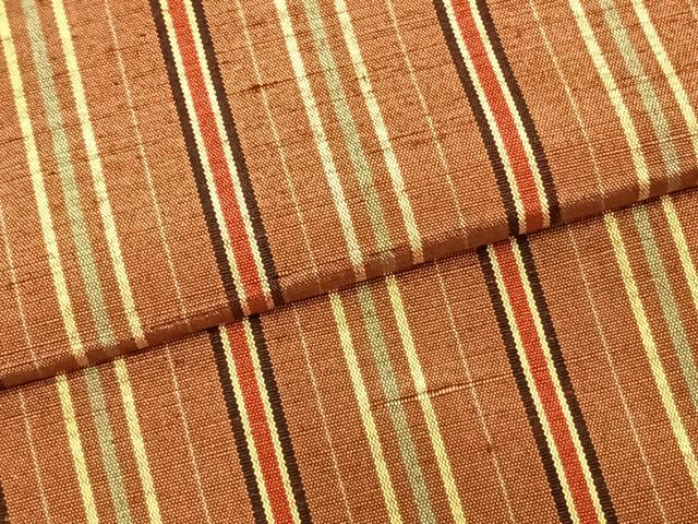 平和屋着物▽上質な紬 単衣 縞 正絹 逸品 AAAZ9055fy