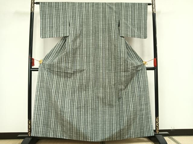 平和屋着物▽上質な紬 単衣 幾何学文様 正絹 逸品 AABB2390fy 平和