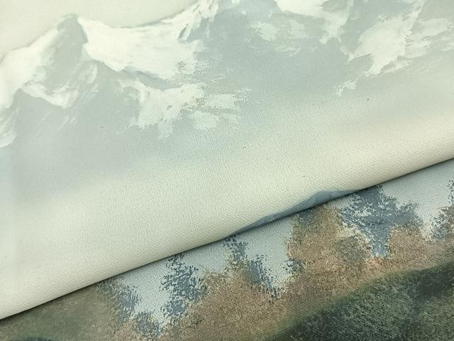 平和屋着物▽訪問着　単衣　作家物　手描き　風景文　暈し染め　正絹　逸品　AAAZ9087fy_4