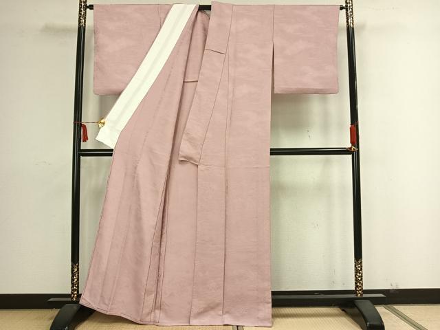 平和屋着物▽上質な色無地　単衣　吉祥地紋　薄色　正絹　逸品　AAAZ1661fy 平和屋着物▽上質な色無地 単衣 吉祥地紋 薄色 正絹 逸品