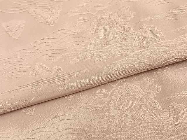 平和屋着物□極上 染色家 岸上純平 色無地 絹鼠色 菱地紋