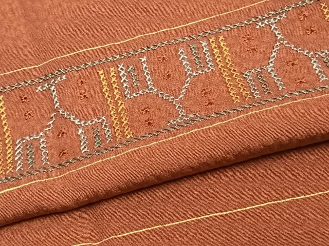 平和屋着物▽道行コート　刺繍　横段文　ロング丈　正絹　逸品　AAAZ9112fy 平和屋着物▽道行コート 刺繍 横段文 ロング丈 正絹 逸品 AAAZ9112fyの