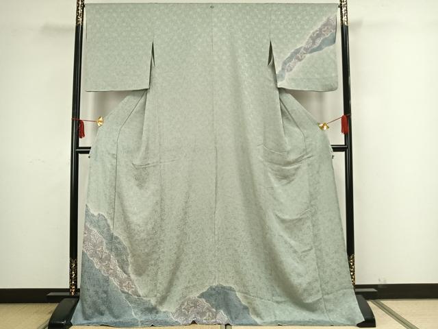 平和屋着物▽訪問着　単衣　花丸文　暈し染め　金彩　ロング丈　正絹　逸品　AAAZ9190fy