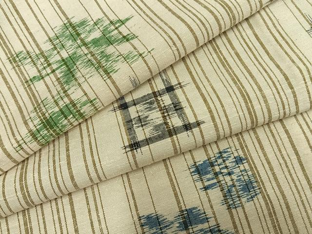 平和屋着物▽上質な紬　単衣　舞花文　正絹　逸品　AAAZ9196fy