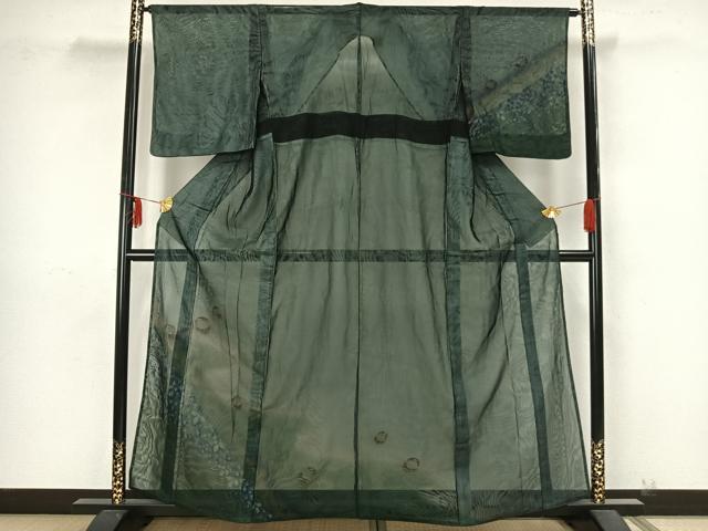 平和屋着物▽訪問着　無双　紗袷　紗×紗　手描き　萩文　水滴　金彩　正絹　逸品　AAAZ9205fy