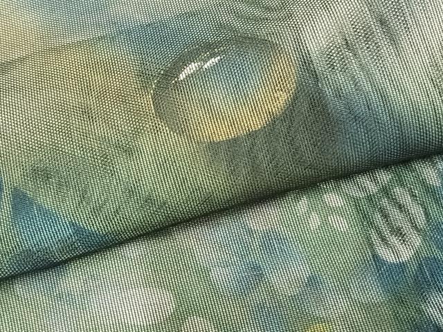 平和屋着物▽訪問着　無双　紗袷　紗×紗　手描き　萩文　水滴　金彩　正絹　逸品　AAAZ9205fy 平和屋着物▽訪問着 無双 紗袷 紗×紗 手描き 萩文 水滴 金彩 正絹 逸品