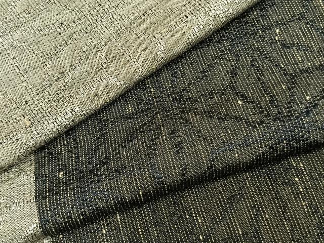 平和屋着物▽上質な紬　単衣　麻の葉文様　正絹　逸品　未使用　AAAZ9238fy