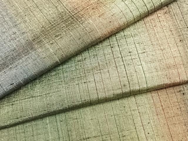 平和屋着物▽上質な紬　単衣　縞　正絹　逸品　AAAZ9249fy