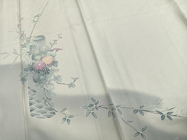 平和屋着物▽訪問着 単衣 草花文 正絹 逸品 AAAZ9253fy 【公式通販】