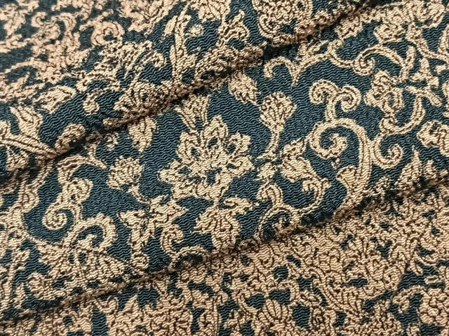 平和屋着物▽上質な小紋　単衣　花唐草文　鬼しぼ縮緬　正絹　逸品　未使用　AAAZ9254fy