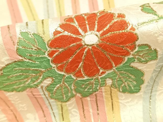 平和屋着物▽豪華振袖 単衣 御所車花文 金彩 正絹 逸品 AAAZ9302fy