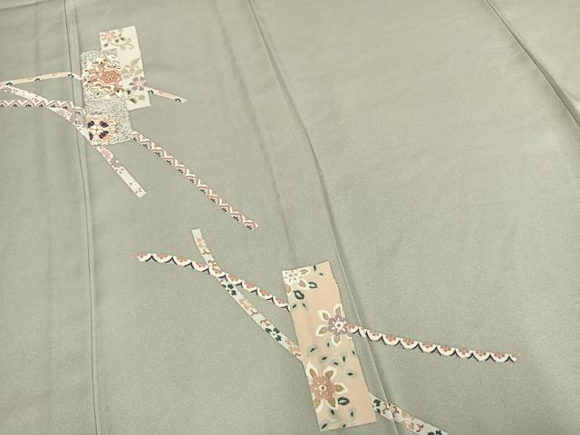 平和屋着物▽訪問着 単衣 色紙草花文 金彩 正絹 逸品 AAAZ9304fy 付け