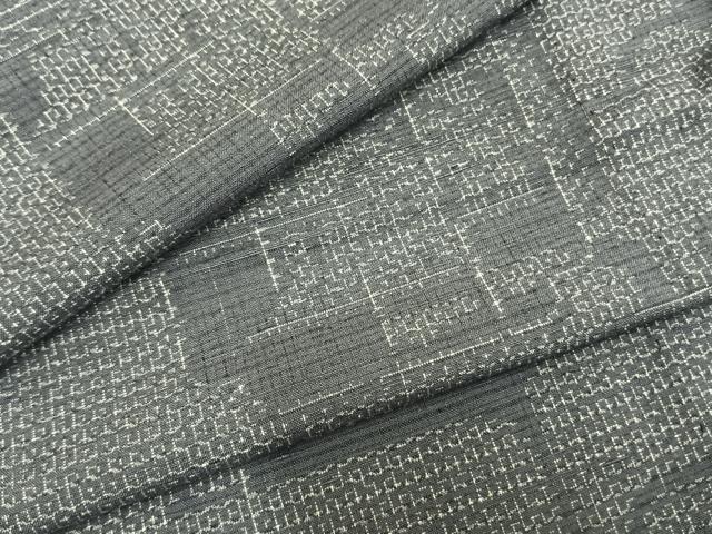 平和屋着物▽結城紬　単衣　80亀甲　色紙重ね文　正絹　逸品　AAAZ9311fy