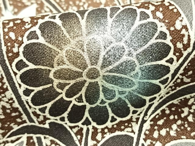 平和屋着物▽訪問着 単衣 草花文 銀彩 正絹 逸品 AAAZ9312fy