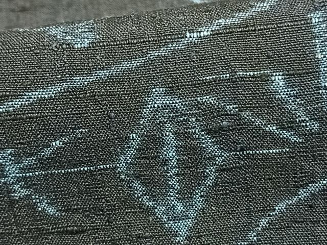 平和屋着物▽上質な紬　単衣　流水麻の葉文様　正絹　逸品　AAAZ9334fy 平和屋着物▽上質な紬 単衣 流水麻の葉文様 正絹 逸品 AAAZ9334fy