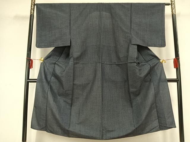 平和屋着物▽男性　紬　単衣　縞　正絹　逸品　AAAZ9347fy_1