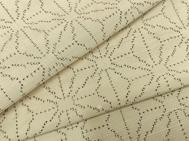 平和屋着物▽上質な紬　単衣　麻の葉文様　正絹　逸品　AAAZ9360fy