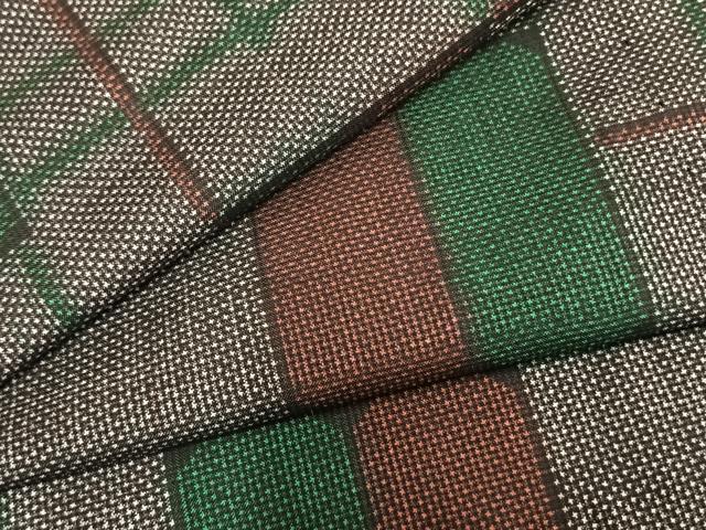 平和屋着物▽本場大島紬　単衣　7マルキ　幾何学文　正絹　逸品　AAAZ9362fy