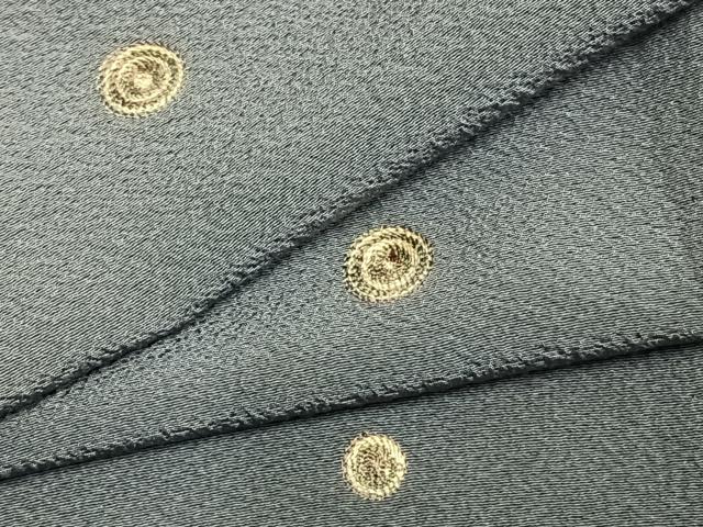 平和屋着物▽上質な小紋　単衣　総刺繍　丸文　正絹　逸品　AAAZ9364fy