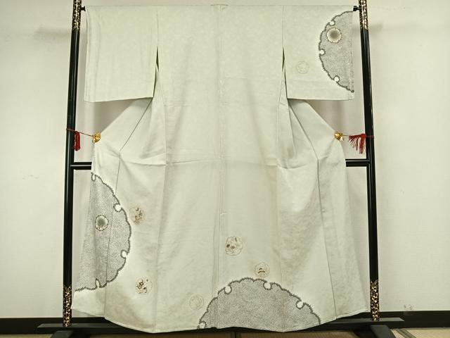 平和屋着物▽訪問着　単衣　刺繍　雪輪草花文　金糸　金彩　正絹　逸品　未使用　AAAZ9383fy