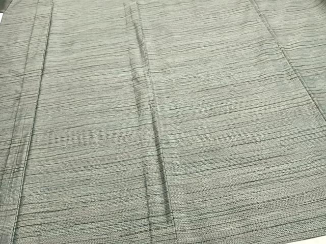 平和屋着物▽上質な紬 単衣 横縞 正絹 逸品 AAAZ9385fy