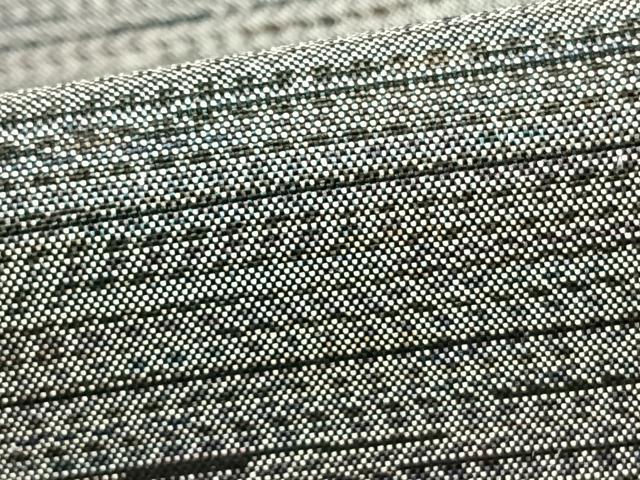 平和屋着物▽上質な紬 単衣 横縞 正絹 逸品 AAAZ9385fy