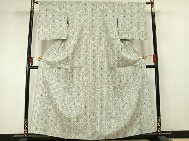 平和屋着物▽本塩沢　単衣　幾何学文　正絹　逸品　AAAZ9408fy 平和屋着物▽本塩沢 単衣 幾何学文 正絹 逸品 AAAZ9408fy