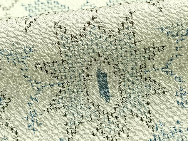 平和屋着物▽本塩沢　単衣　幾何学文　正絹　逸品　AAAZ9408fy 平和屋着物▽本塩沢 単衣 幾何学文 正絹 逸品 AAAZ9408fy