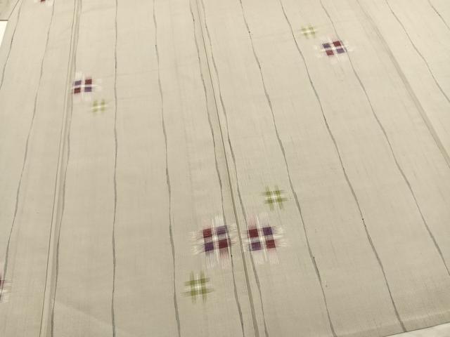 平和屋着物▽上質な紬 単衣 幾何学文様 正絹 逸品 AAAZ9409fy