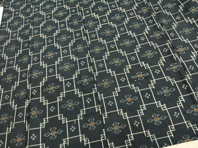 平和屋着物▽本場琉球絣 単衣 色紙花文 正絹 逸品 AAAZ9415fy