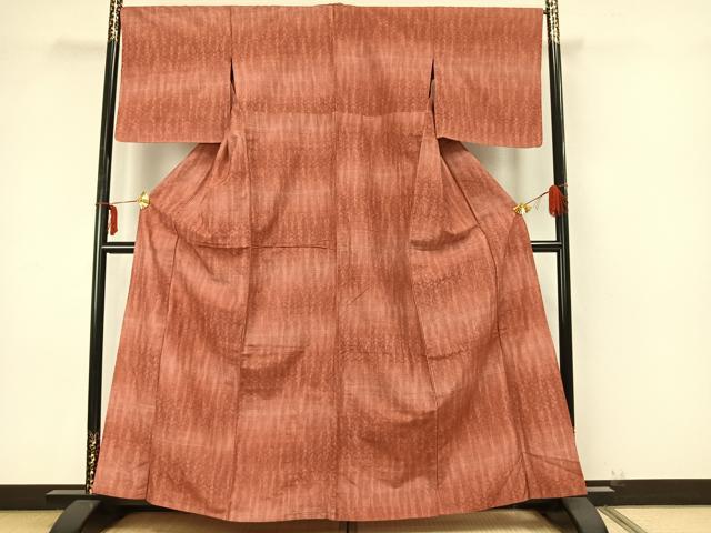 平和屋着物▽上質な紬　単衣　花織　幾何学文　正絹　逸品　AAAZ9421fy 平和屋着物▽上質な紬 単衣 花織 幾何学文 正絹 逸品 AAAZ9421fy