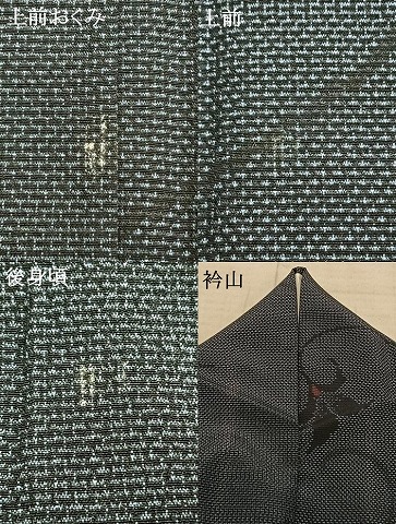 平和屋着物▽本塩沢 単衣 花唐草文 正絹 逸品 AAAZ9422fy 紬