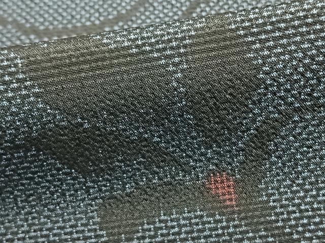 平和屋着物▽本塩沢 単衣 花唐草文 正絹 逸品 AAAZ9422fy