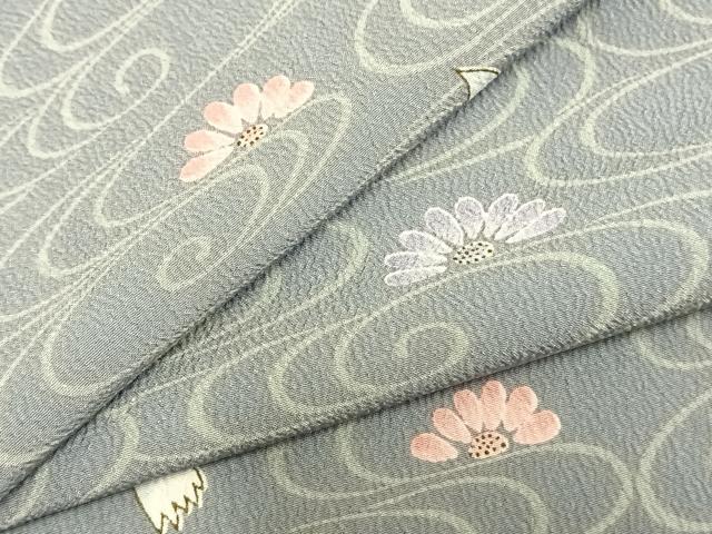 平和屋着物▽小紋　単衣　舞花文　洗える着物　AAAZ9463fy