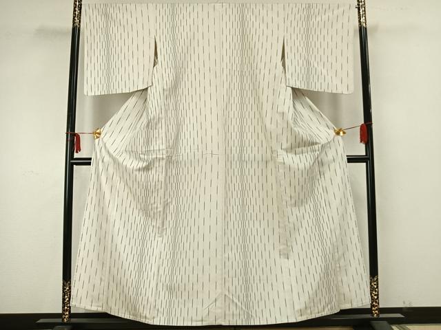 平和屋着物▽上質な紬　単衣　縞　正絹　逸品　AAAZ9502fy_1