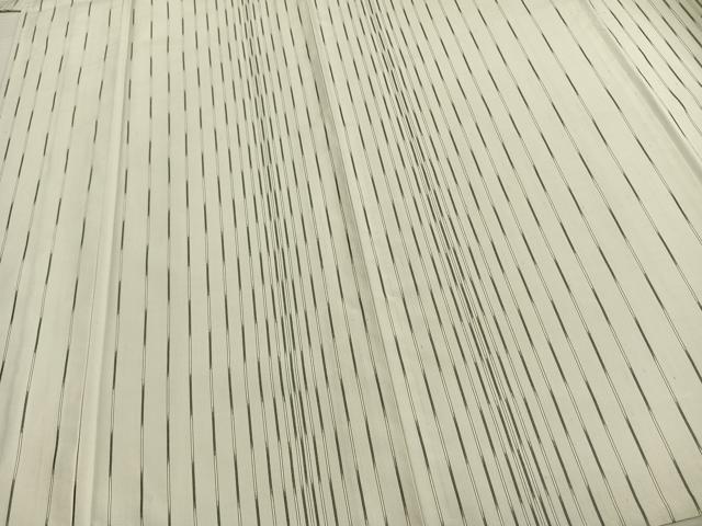 平和屋着物▽上質な紬　単衣　縞　正絹　逸品　AAAZ9502fy_3