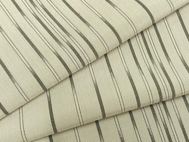 平和屋着物▽上質な紬　単衣　縞　正絹　逸品　AAAZ9502fy