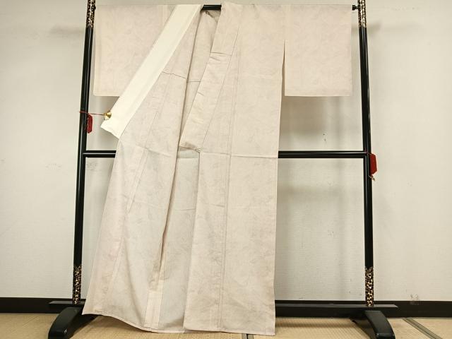 平和屋着物▽本塩沢　単衣　110亀甲　草花文　正絹　逸品　AAAZ9512fy_2