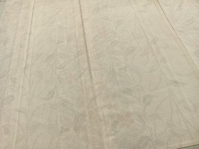 平和屋着物▽本塩沢　単衣　110亀甲　草花文　正絹　逸品　AAAZ9512fy_3