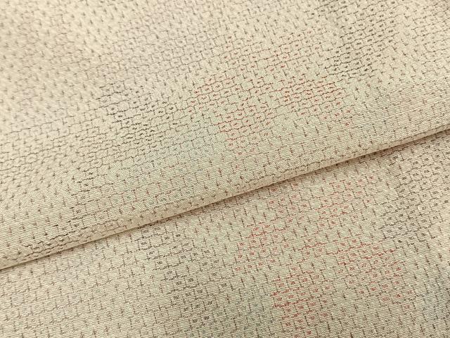 平和屋着物▽本塩沢　単衣　110亀甲　草花文　正絹　逸品　AAAZ9512fy_4