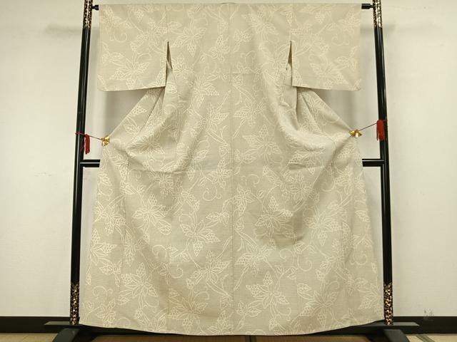 平和屋着物▽本塩沢　単衣　90亀甲　唐草花文　正絹　逸品　AAAZ9556fy 平和屋着物▽本塩沢 単衣 90亀甲 唐草花文 正絹 逸品 AAAZ9556fy