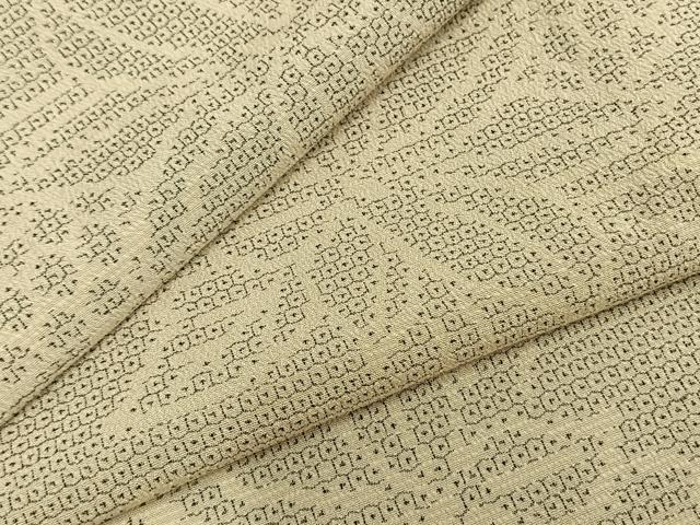 平和屋着物▽本塩沢　単衣　90亀甲　唐草花文　正絹　逸品　AAAZ9556fy