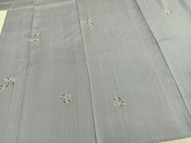 平和屋着物▽上質な紬 単衣 絞り 草花文 正絹 逸品 AAAZ9562fy