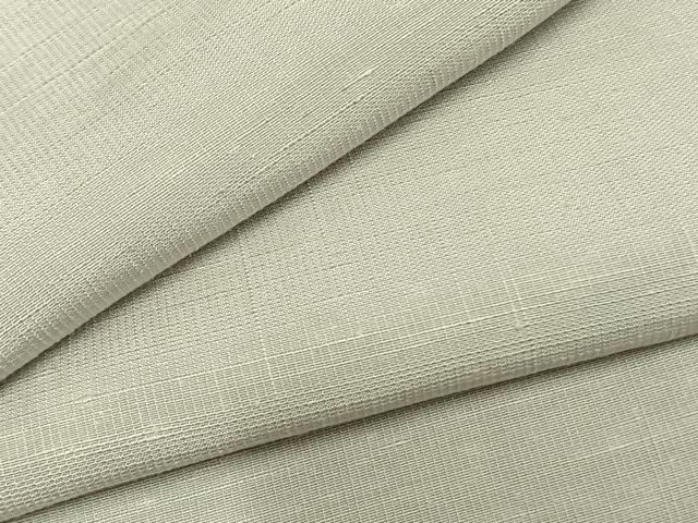 平和屋着物▽上質な紬　単衣　色無地　薄雲鼠色　正絹　逸品　AAAZ9567fy