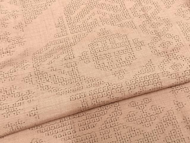 平和屋着物▽結城紬　単衣　80亀甲　幾何学文様　正絹　逸品　AAAZ9601fy 平和屋着物▽結城紬 単衣 80亀甲 幾何学文様 正絹 逸品 AAAZ9601fy