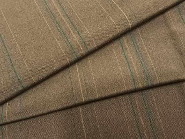 平和屋着物▽上質な小紋　単衣　縞　正絹　逸品　AAAZ9607fy