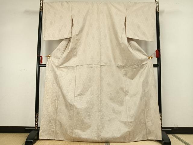 平和屋着物▽本場大島紬　単衣　幾何学文様　正絹　逸品　AAAZ9619fy 平和屋着物▽本場大島紬 単衣 幾何学文様 正絹 逸品 AAAZ9619fyの通販